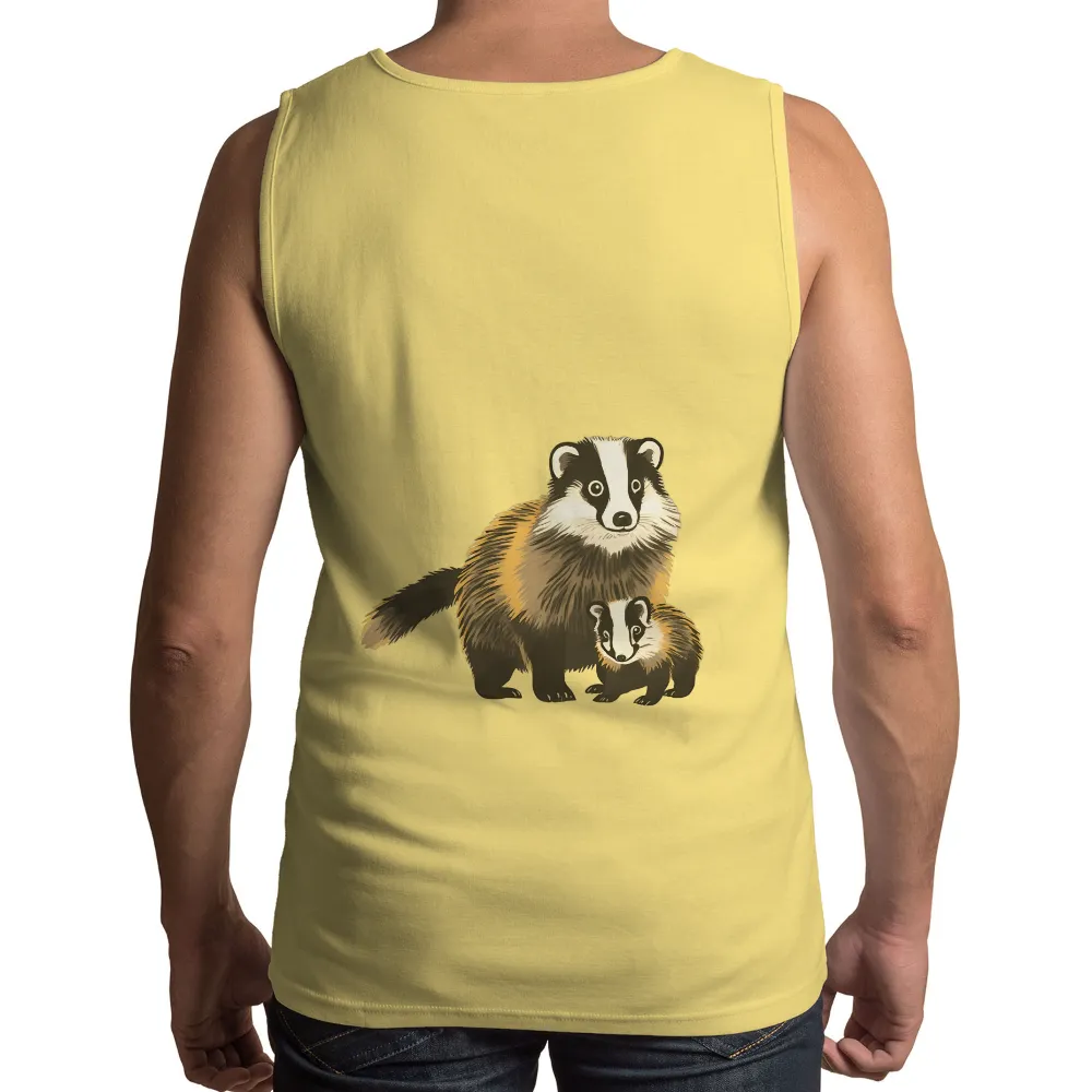 Custom Tee Shirts: Badger Family Love - Wildlife Illustration|fathers day t shirts for family