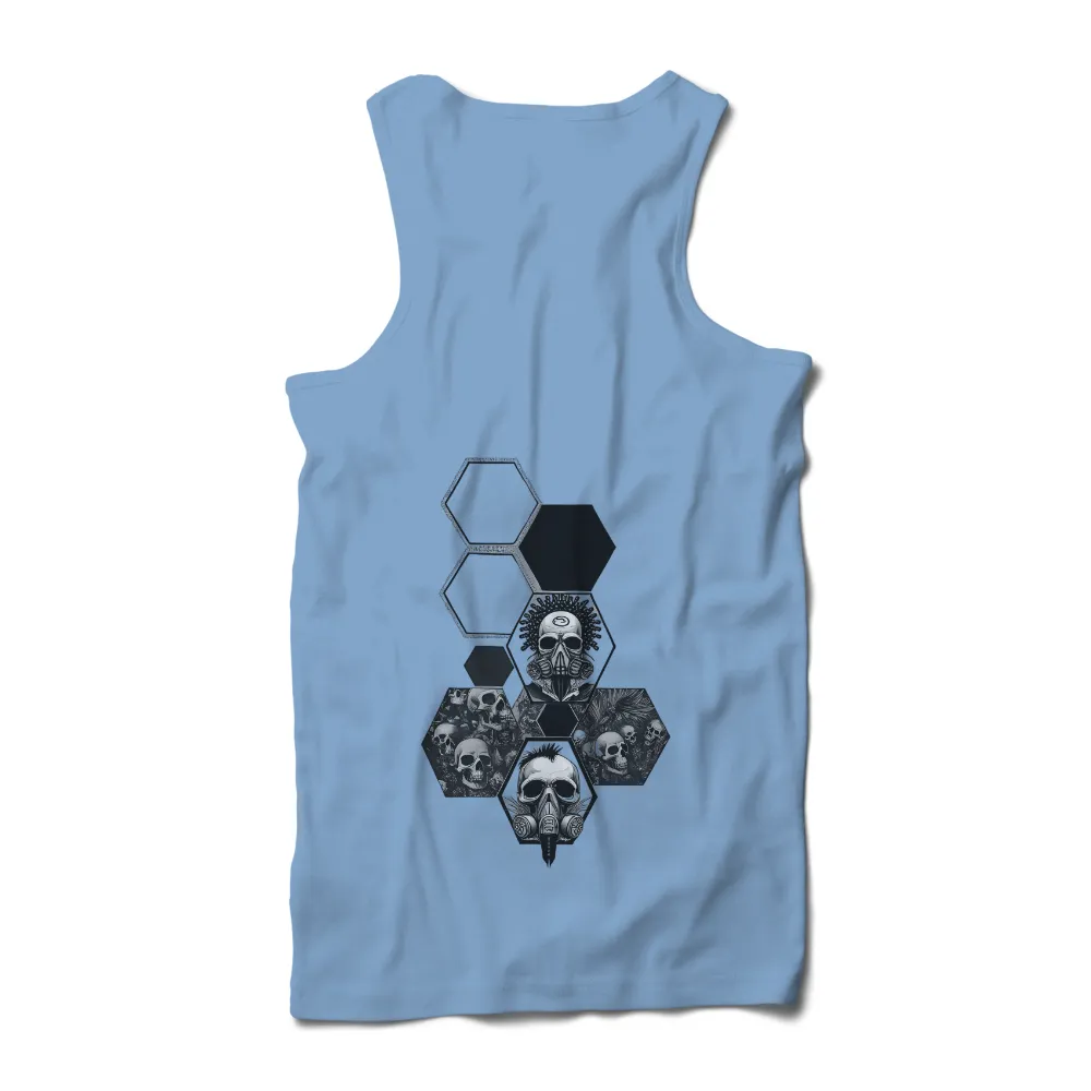 T-Shirts Pattern: Resilience in Dystopia - Skulls and Gas Masks|hot topic black and white plaid studded skull