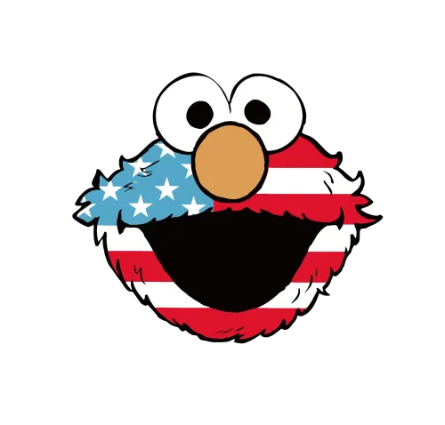 Elmo TShirt Printing: Patriotic Cheer with Stars and Stripes