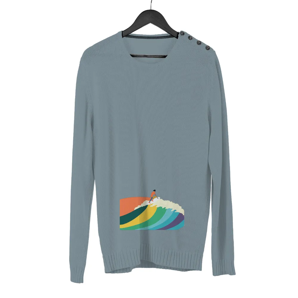 T-Shirts Design: Embracing the Rainbow Waves of Life|rainbow vlone shirt