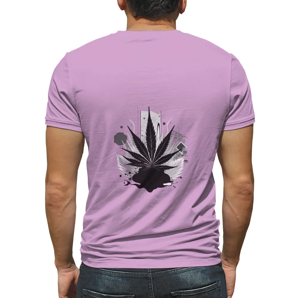 TShirt Printing: Urban Cannabis Leaf - Artistic Design|neon yellow dri fit shirt long sleeve