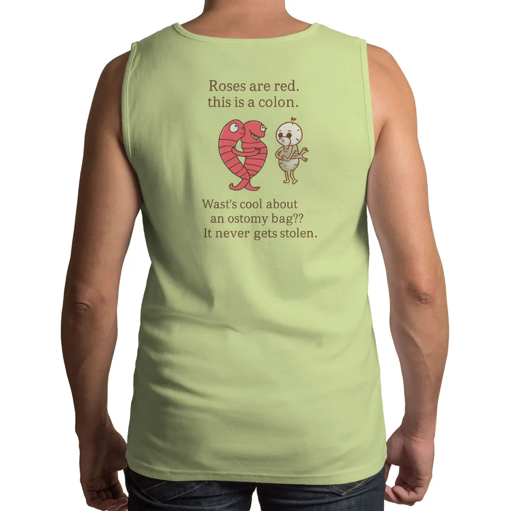 Tee Shirt Printing: Whimsical Pink Colon and Humorous Poetry| playful text twisting traditional poetry