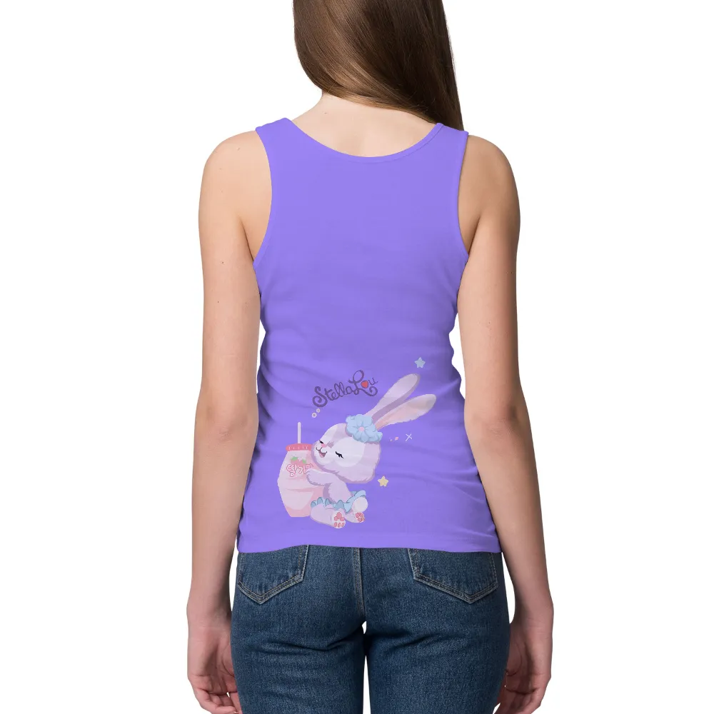 Tee Shirts Printed: Stella Bunny's Whimsical Joy|cute spring t shirts