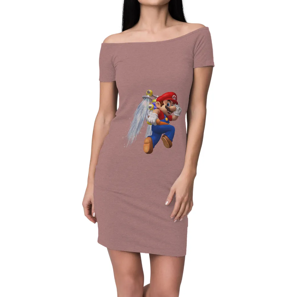 T-Shirts Custom: Mario Adventure with Water Gun|men's art cotton colorful printed loose casual shirts