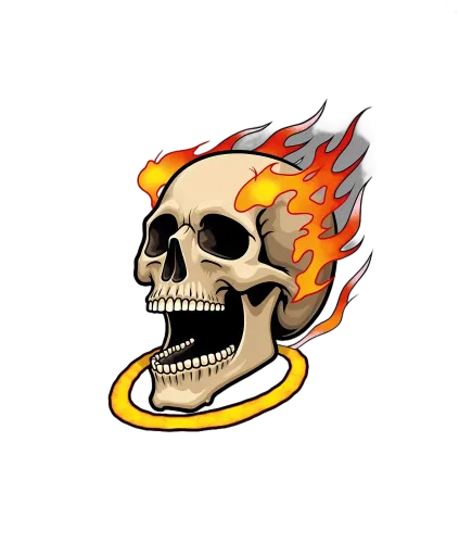 TShirt Printing: Skull on Fire - Unity and Strength