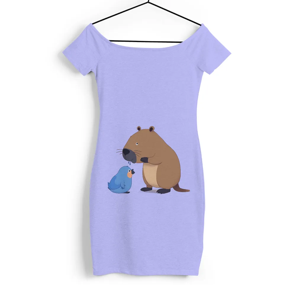 T-Shirts Design: Friendship Between Beaver and Bluebird|men's haggar classic fit premium comfort spread collar dress