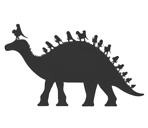 Prehistoric Silhouette Art with Animal-Inlaid Plates