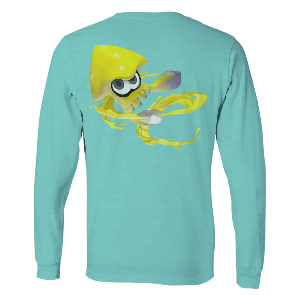 TShirt Design: Yellow Squid from Splatoon - Gaming, Energetic, Playful|splatoon mushroom shirt