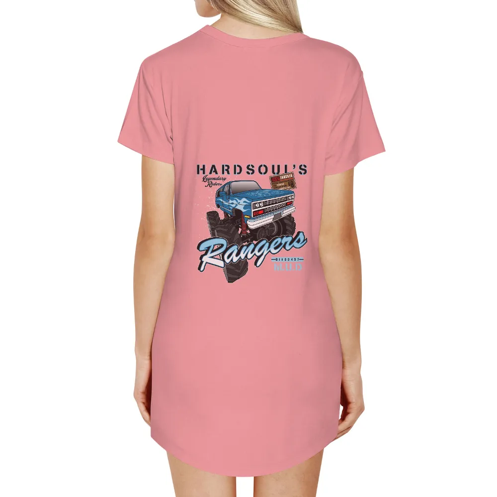 Tee Shirts Printed: Hard Soul's Rangers Monster Truck Adventure|hanes women's relaxed fit authentic essentials crewneck t sh