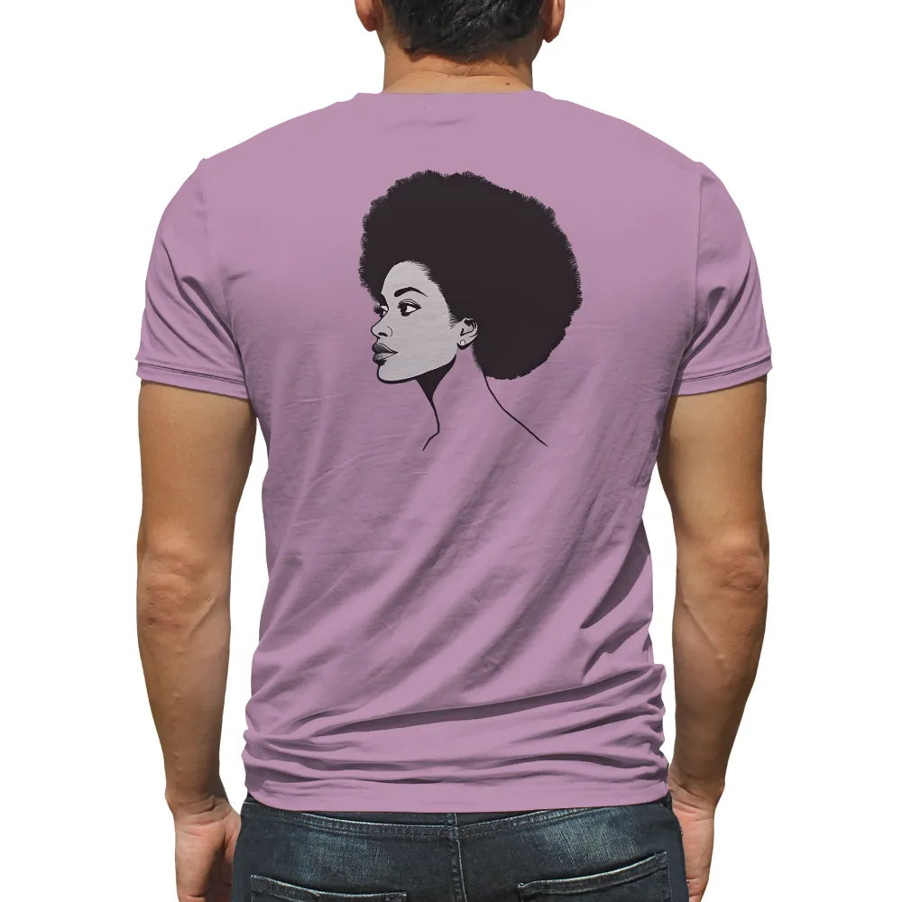 T-Shirts Design: Aria - Minimalist Afro Profile|black and white wonder woman shirt