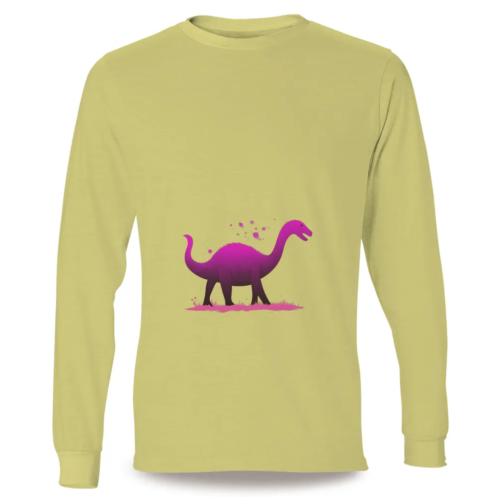 Graphic Tees: Whimsical Pink Dinosaur with Bubbles|mens neon graphic tees