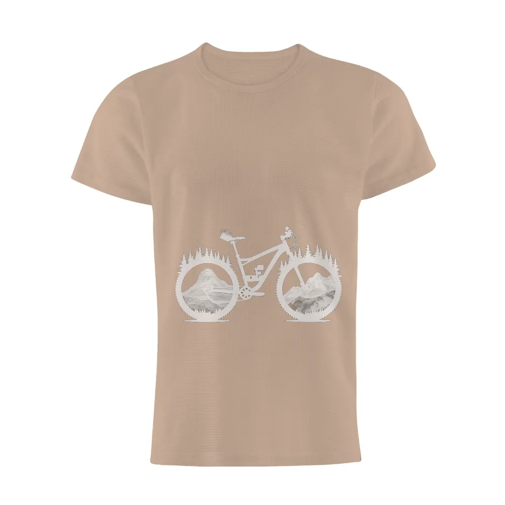 Customized Tee Shirts: Mountain Biking Adventure | Nature-Inspired Design| dense forest