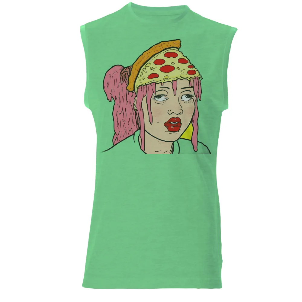 Graphic Tees: Embrace the Whimsy with Pizza Head|cartoon character with blue shirt