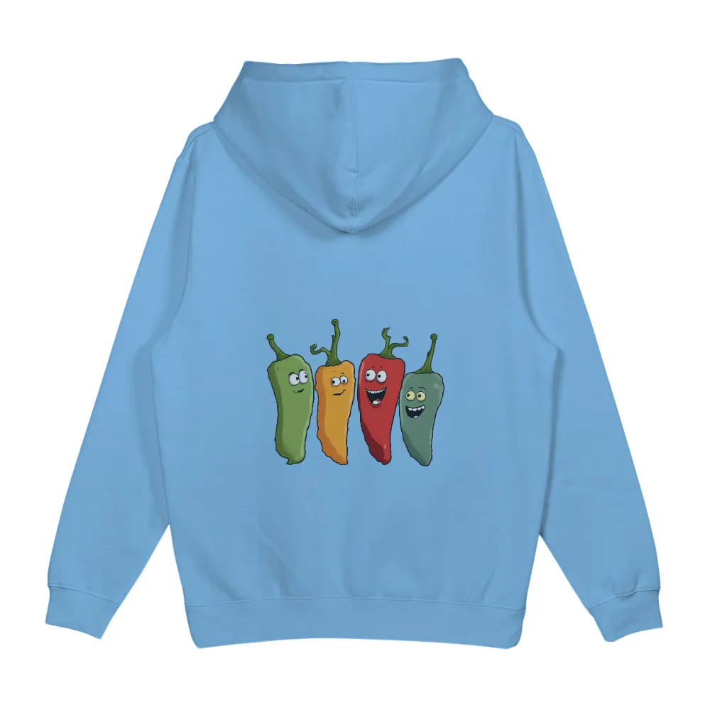 Custom T-Shirt Printing: Vibrant Peppers Expressing Life's Emotions| Blue pepper with thoughtful expression