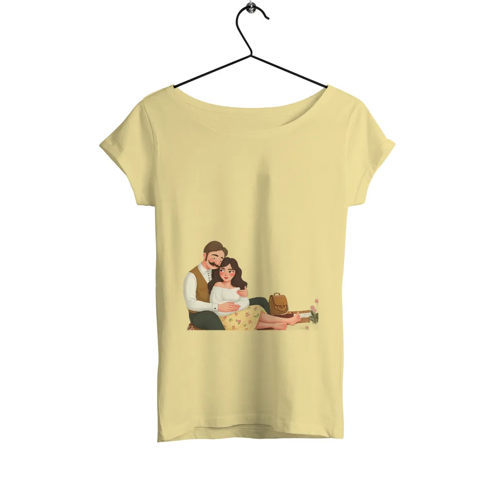 Graphic Tees: Timeless Love - Romantic Couple by the River|music art love happiness t shirt