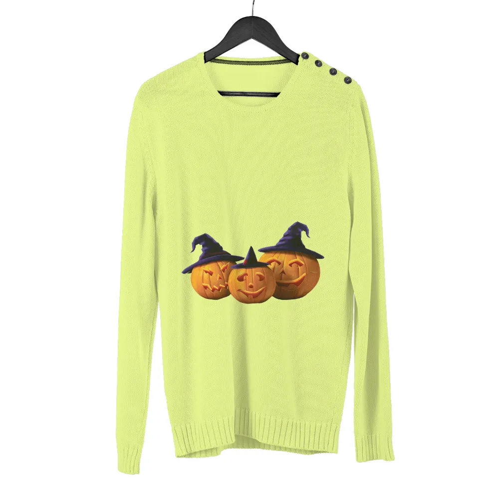 TShirt Design: Halloween Pumpkins in Witch Hats|bleached halloween shirts dollar tree