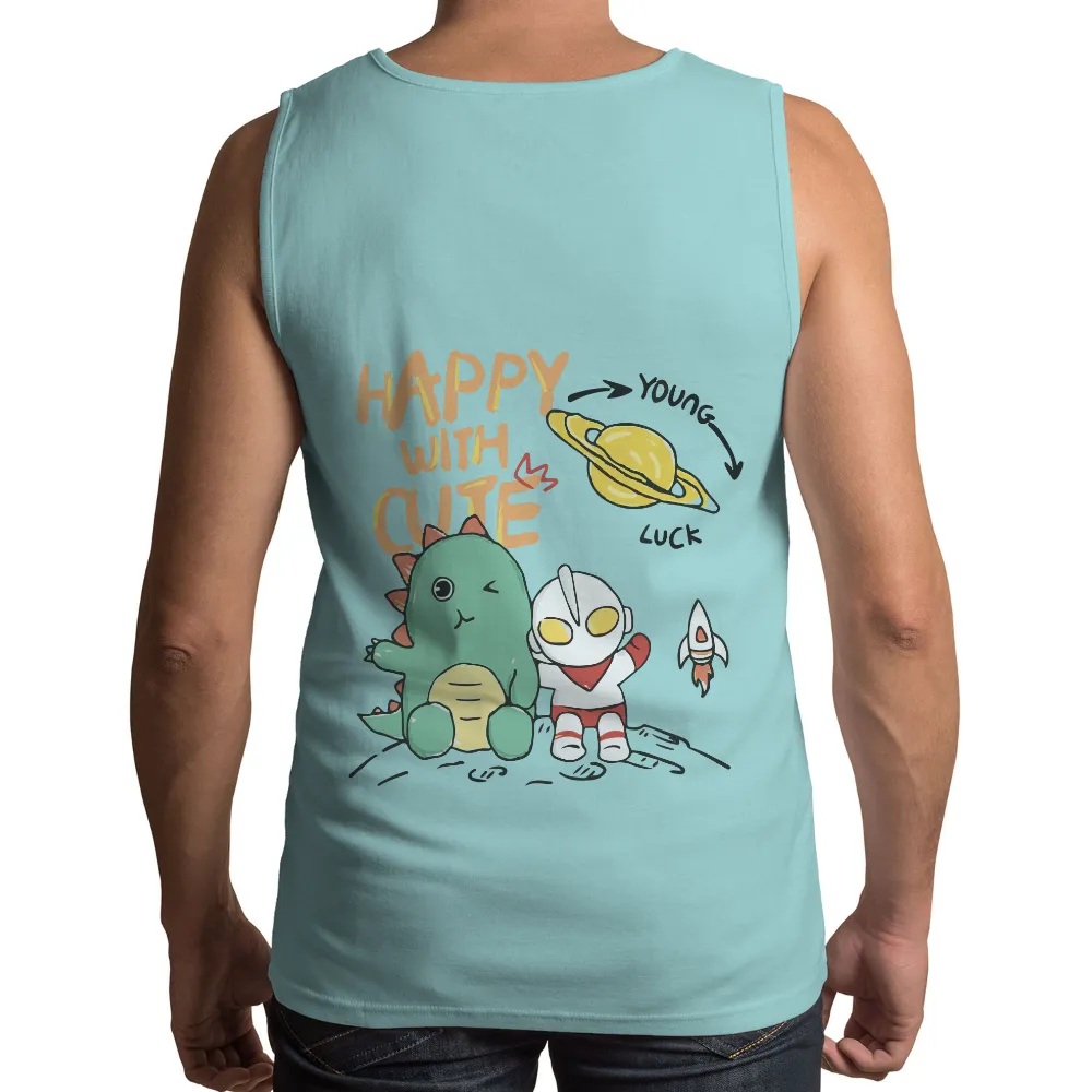 Customized Tee Shirts: Happy with Cute - Ultraman and Dinosaur Adventure|cute shirts for easter