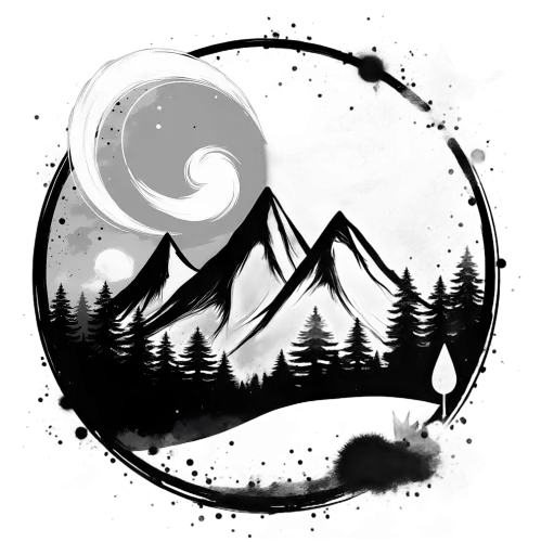 Tee Shirt Printing: Celestial Harmony - Moon, Mountains, and Fox