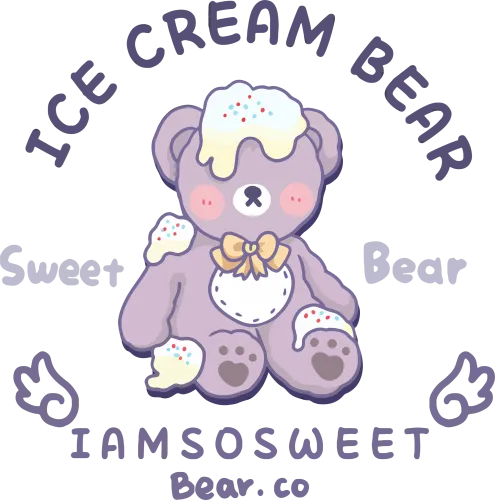 T-Shirts Custom: Whimsical Ice Cream Teddy Bear Design