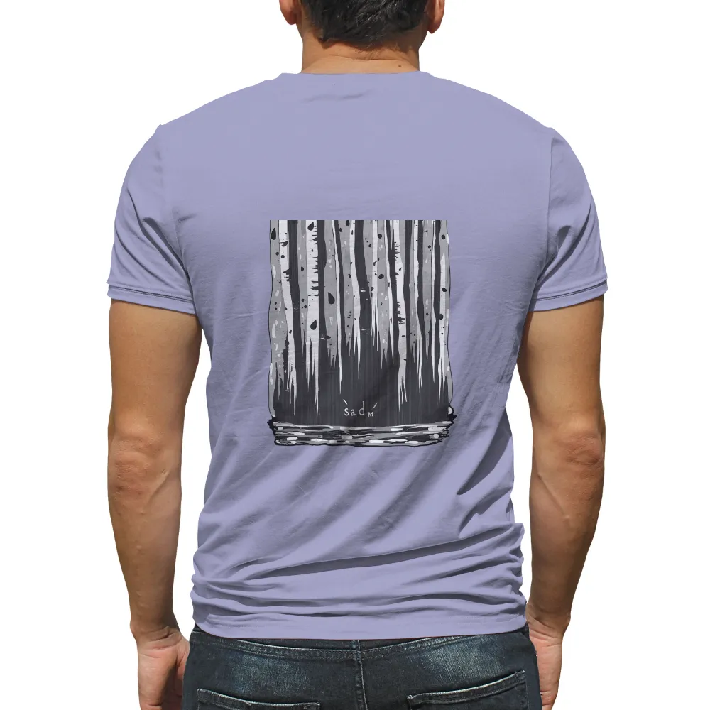 Monochrome Forest Drip: TShirt Printing with Emotional Depth|pokemon forest shirt