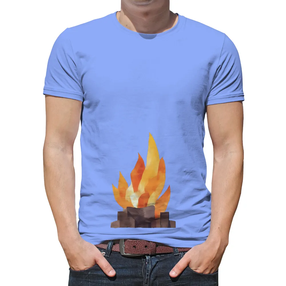 Custom Tee Shirts: Campfire Spirit - Nature's Warmth|beach art t shirts