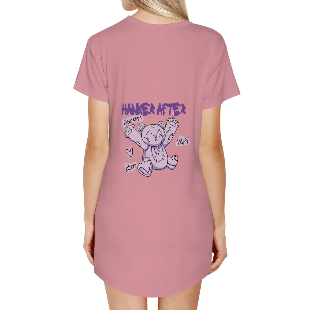 TShirt Design: Boop the Purple Teddy Bear - Healing and Joy|neon purple t