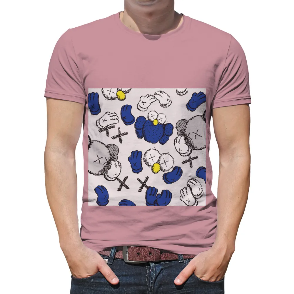 T-Shirt Printing: Whimsical Blue Creatures with Yellow Noses|no music on a dead planet joy division