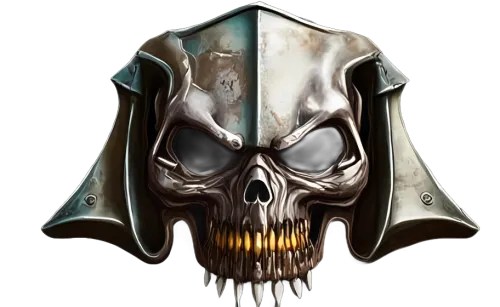 T-Shirts Design: Cyberpunk Skull with Glowing Teeth