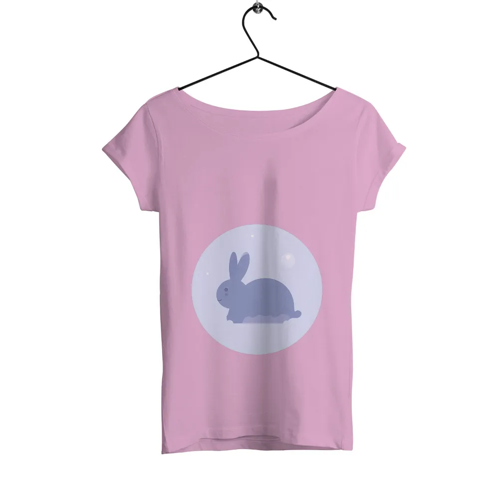 T-Shirts Pattern: Blue Bunny Minimalist Design| Evokes harmony and balance