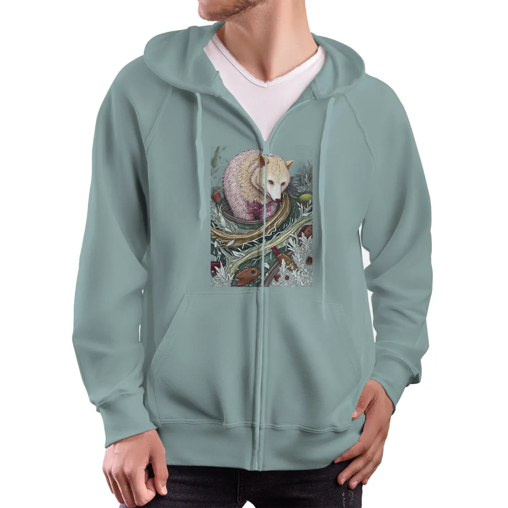 TShirt Design: White Fox Serenity in Ancient Forest|corona vineyard vines shirt