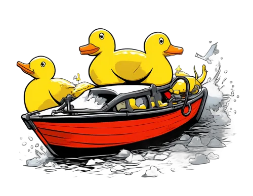 Custom Tee Shirts: Rubber Ducks Racing in the City