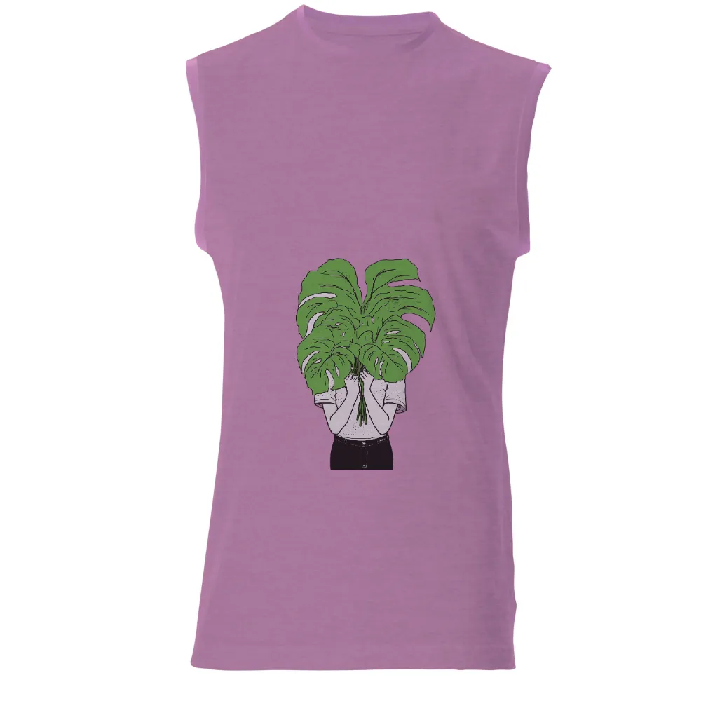 Customized Tee Shirts | Embrace Nature with Monstera Design|Person holding a Monstera plant