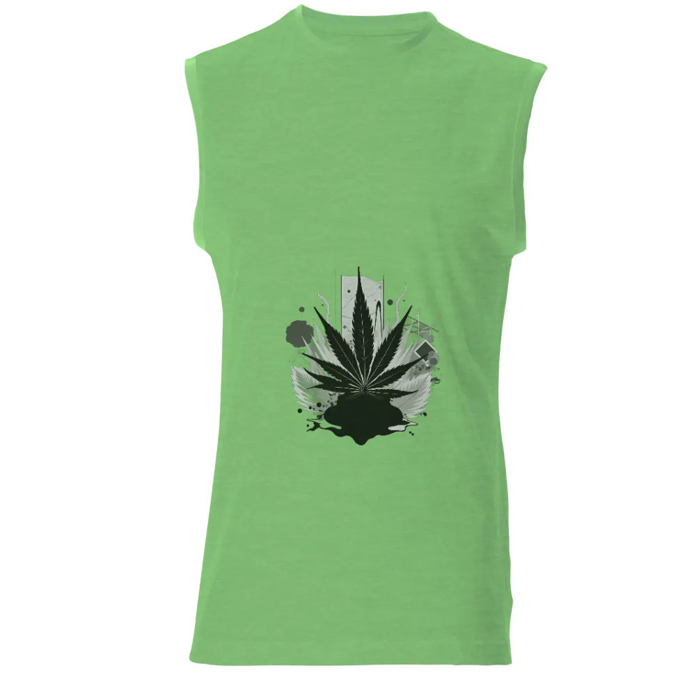 TShirt Printing: Urban Cannabis Leaf - Artistic Design|neon roblox t shirt