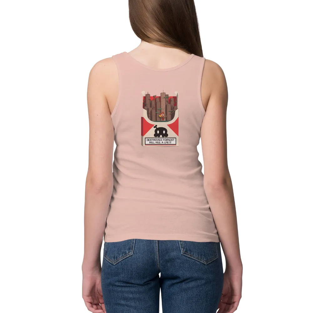 Customized Tee Shirts | Deforestation Awareness: Protect Our Forests| red background