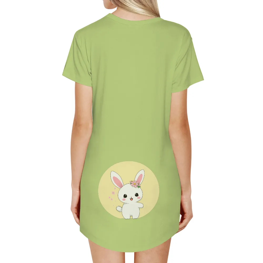 Tee Shirt Printing: Blossom the Bunny - Whimsical Spring Happiness|some bunny needs vodka