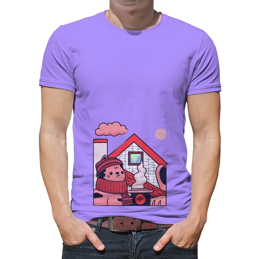 TShirt Printing: Cozy Winter Nights | Whimsical Character Design| starry night sky