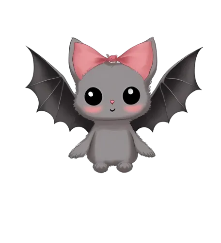 Shirts Graphic Tees: Whimsical Bat with Pink Bow - Cute and Adorable