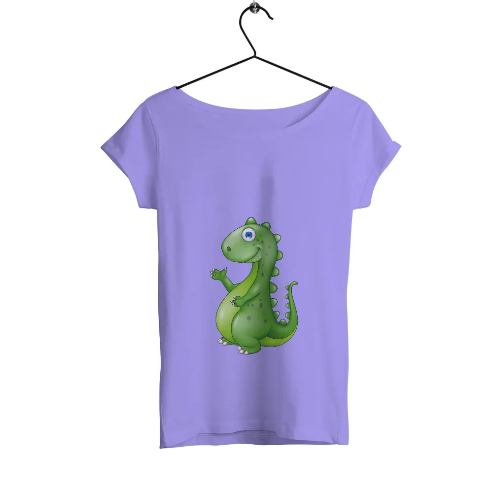 Tee Shirts Printed: Friendly Dinosaur Cartoon Design|minecraft villager green shirt