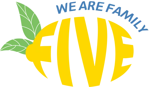 Customized Tee Shirts: We Are Family Five - Vibrant Lemon Design