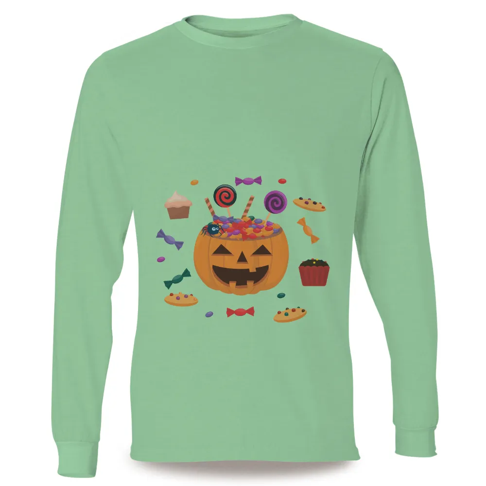 Custom Tee Shirts: Halloween Fun with Jack-O-Lantern and Candies|halloween t shirts for pregnant moms