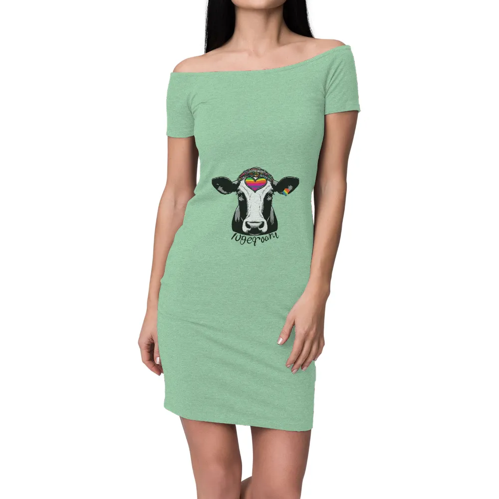 Custom T-Shirt Printing: Bessie the Cow - Love and Acceptance|dc rainbow jersey