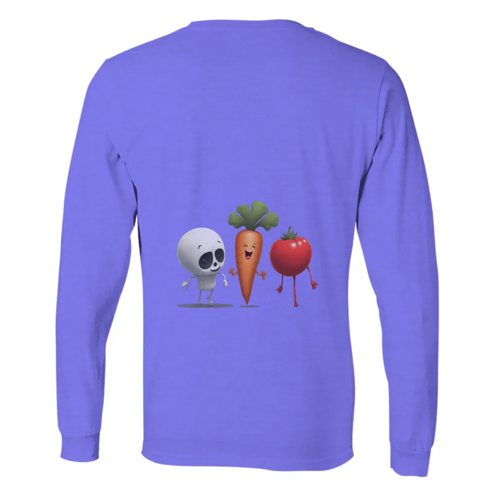 T-Shirts Design: Cheerful Vegetables and Fruits Embrace Friendship|adventure time star wars shirt