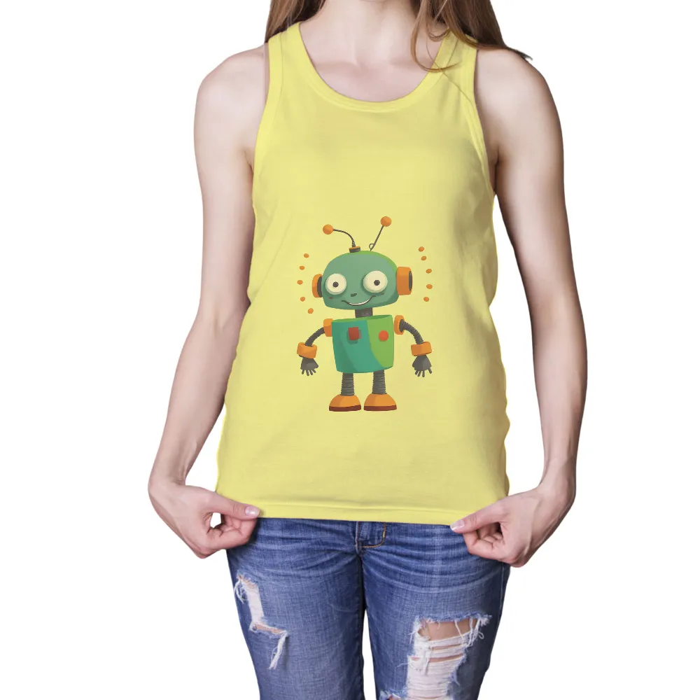 Graphic Tees: Zippy the Whimsical Robot - Retro Futuristic Art|artist known for street art