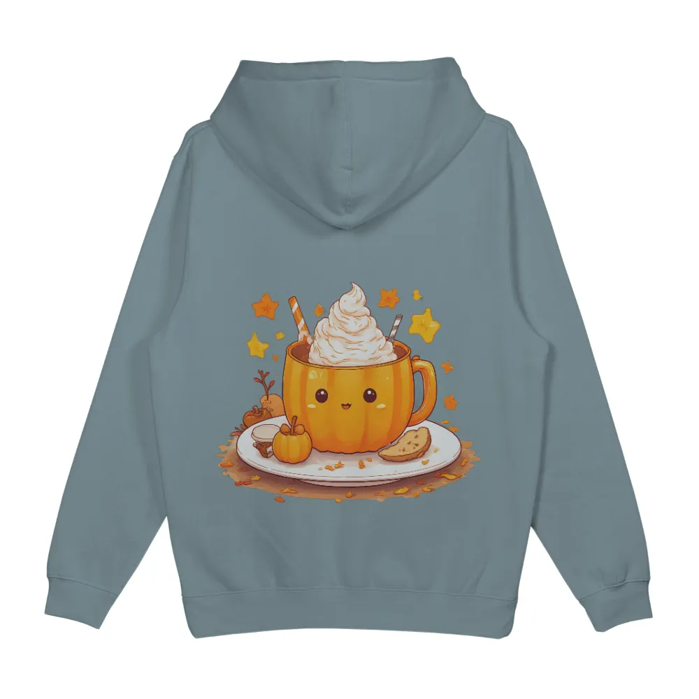 Pumpkin Spice Latte T-Shirts Design | Cozy Fall Vibes|Cute pumpkin spice latte mug with a cheerful face