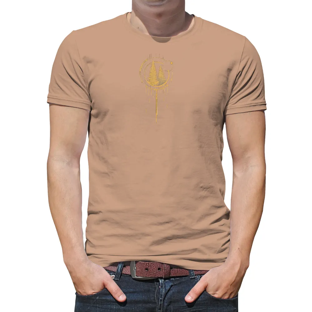 Shirts Graphic Tees | Timeless Ferns in Golden Elegance| Intricate fern details