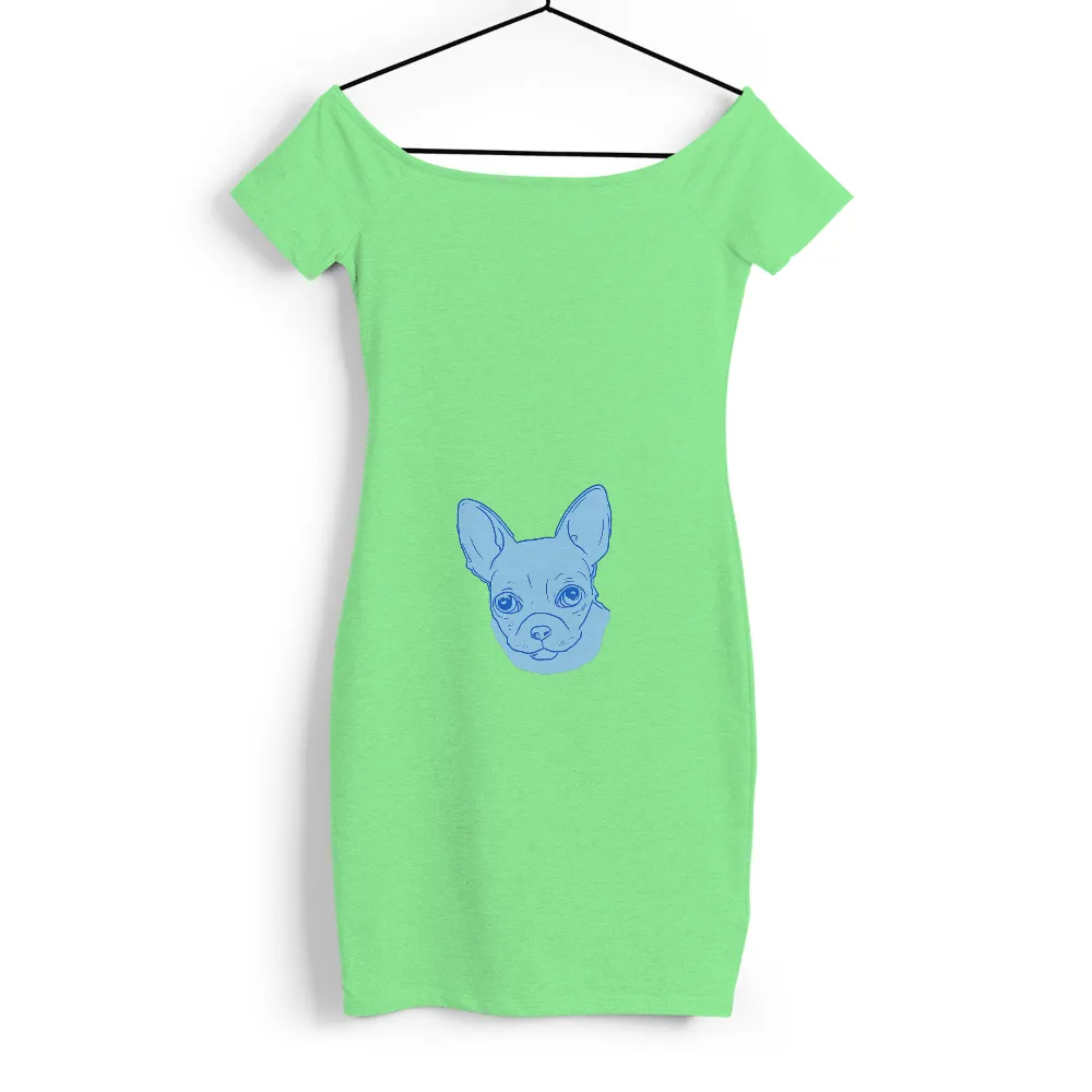 Tee Shirt Printing: Minimalist Blue French Bulldog Design|blue shirt cartoon character