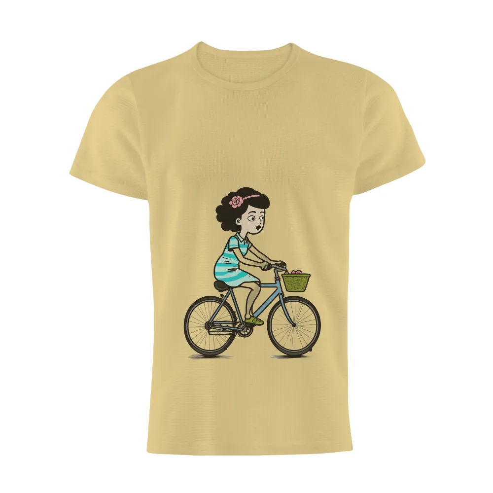 Custom T-Shirt Printing: Embrace Freedom and Nature with Lily's Bicycle Ride|freedom is essential t shirt