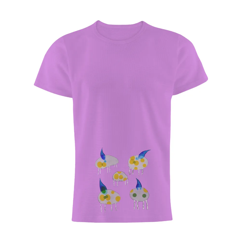 Enchanted Forest Whimsical Creatures TShirt Printing|Whimsical creatures with yellow spots and blue flames