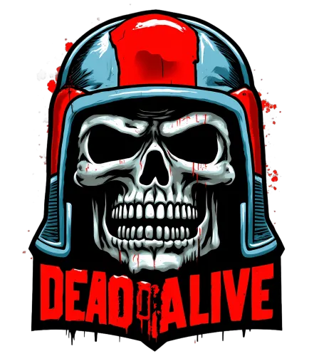 TShirt Design: Dead Alive Skull in Cyberpunk Style