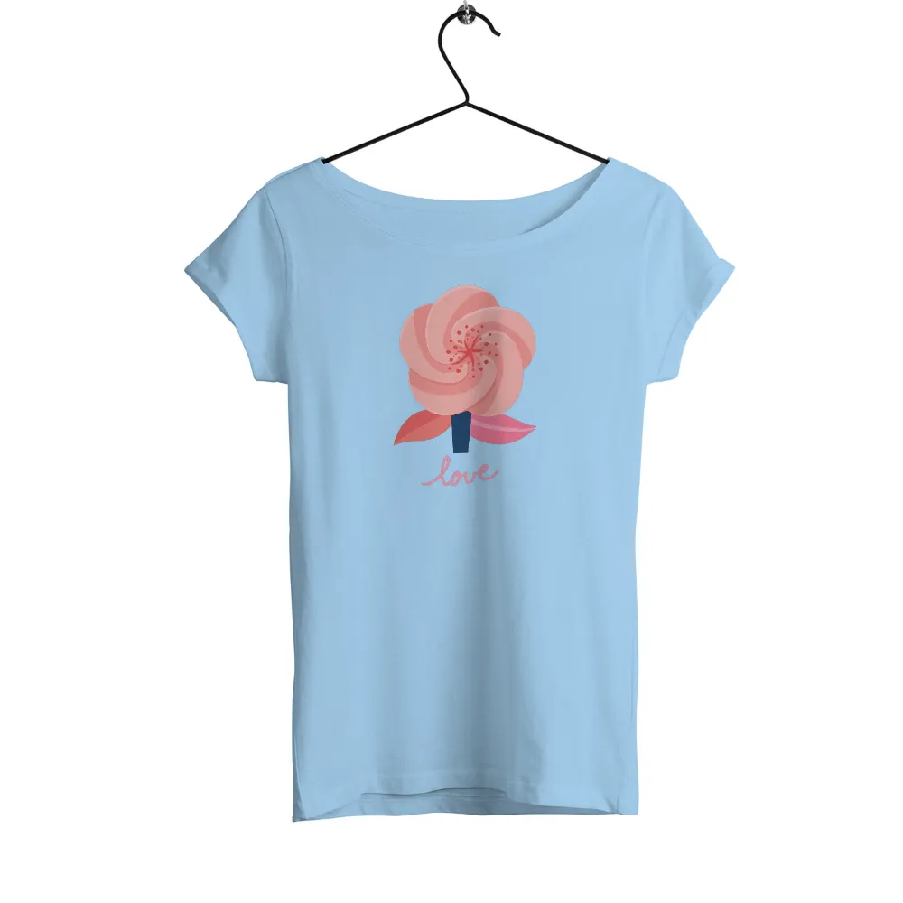 T-Shirts Pattern: Swirling Love Flower - A Symbol of Pure Emotions|valentines love shirt